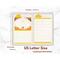 Each page is US letter sized - 8.5 by 11 inches, or 27 by 21 centimeters. 